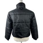 RVCA Eezeh Animal Print Black Puffer Jacket Full Zip Cropped Nylon Size XS Photo 8