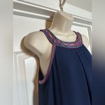 Iz Byer  Royal Blue Bohemian Straight Light Tank Top Women’s Casual Boho Dress LG Photo 1