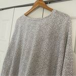Cut loose Dot Print Oversized High Low Top One Size Cotton Linen Blend White Photo 5
