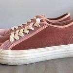 Qupid Pink Velvet Sneakers Photo 1