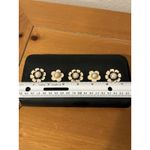 Zac Posen  Eartha Black Zip Wallet Faux Pearl Embellished Floral Appliqué Photo 5