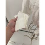 ZARA  Womens White Long sleeve 100% Linen Tie Front Crop Top Size Medium Photo 4