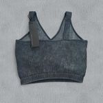 NWT S.Deer Ribbed V Neck Crop Top Shirt Womens L Mineral Wash Grey Bralette Gray Size L Photo 1