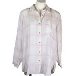 Free People  No Limits Oversized Linen Alabaster Combo Shirt Photo 2