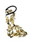 Golden leaves golden tone and rhinestone necklace Gold Photo 8