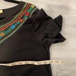 NWT La Cera Size S Black Short Sleeve Mini Dress Subdress Embroidered Floral Photo 6