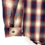 Cloth & Stone  Crushed Berry Fray Button Down Plaid Flannel Small Photo 5