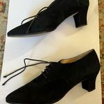 Black David Aaron leather Spanish hand made lace up heels Size 8.5 Photo 3