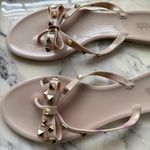 Charlotte Russe Women's Thong Sandals Size 9 Nude Studded Bow Accent Photo 3