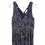 Motherhood Maternity  Navy Blue Chiffon Maxi Dress V Neck Size Medium Photo 3