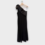 Betsy and Adam  Rosette One-Shoulder Crepe Trumpet Gown Size 14 Photo 3
