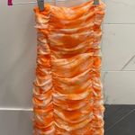 superdown revolve Ivanna Strapless Mini Dress in Orange Tie Dye Photo 1