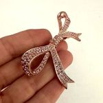 Kenneth Jay Lane pink rhinestone bow pin brooch Photo 4