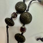 Bone beaded chinese coin pendant vintage estate necklace Photo 11