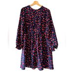 Popsugar  Size Large Navy Blue Heart Dress MIDI EUC‎ Photo 1