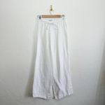Reformation  | Olina 100% Linen Straight-Leg Drawstring Pants in White Photo 6