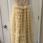 FAERIESTY Gorgeous Plunging Neck Cascading Ruffle Hem Sequin Dress Size XS Photo 0