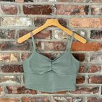 Beyond Yoga  Sage Green Shirred Cropped Tank Top, L Photo 1