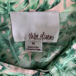 Anthropologie  Chloe Oliver Top Medium Green Silk‎ Button Down Luxe Photo 4