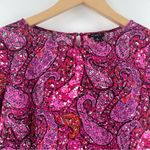 Ann Taylor  Blouse Size 4 Paisley Print Business Casual Office Work Evening Light Photo 4