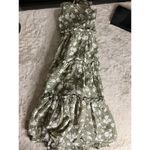 Blu Pepper Women's Green Floral Tiered Mini Dress Size M Casual Photo 7