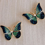 Blue and Green Butterfly Earrings Photo 0
