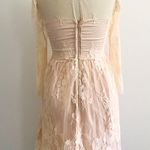 Sheer Neckline Lace Formal Dress Pink Size M Photo 1