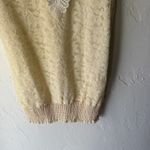 Lace Blouse‎ Vintage Small Short Puff Sleeve Floral Pearl Trim VictorianTop Photo 2