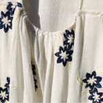 On the Road. White with Blue Flowers Long Sleeved Dress Small Photo 8