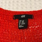 H&M Vibrant Orange Red Open-Front Textured Weave Cardigan Sweater Oversized S/M Photo 1