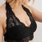 Aerie Black Lace Halter Bralette Photo 1