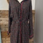 Elegant Black ditay floral shirt Long Sleeve drawstring Dress aize 14 Photo 0