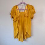 Free People Fiesta Nueva Yellow Embroidered Tunic Womens L Boho Festival Blouse Photo 10