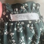 NWT Colza size small elastic fitted waist green with small cream flowers Photo 13