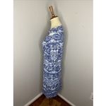 J. McLaughlin  NICOLA Small Blue Geo Print‎ Tiered Catalina Cloth 3/4 Sleeve Dress Photo 1