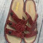Alegria by PG Lite Women’s Sandals Red Embossed Leather Butterfly 11 Photo 0