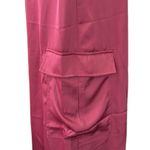 Emerson LANG MAXI Burgundy Cargo Satin Skirt Size M Photo 6