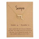 🆕Scorpio Zodiac Astrology Pendant Necklace Gold Photo 0