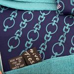 100% Silk 34”x35” Chain Design Scarf Blue Photo 10