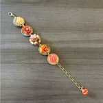 Unique Vintage Floral Cluster Bracelet Orange Photo 0