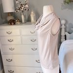 Forever 21 Drape Neck Sleeveless Top Champagne Tan Shimmery Shirt Womens Small Photo 6