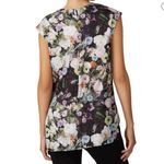 Adam Lippes  Putnam Art To Wear Top Black Floral Sleeveless Wrap Blouse Size 0 Photo 1