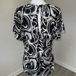 70s Rachel Rachel Women’s Blouse 2X Abstract Black White Sparkly Tie Back Y2K Photo 2