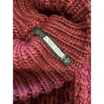 Tracy Reese Plenty  Waffled Turtleneck Tunic Open Knit Sweater Burgundy S Photo 4