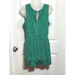 French Grey  Green White Polka Dot Faux Wrap Romper Skort Large Spring Summer Photo 1