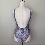 Tinibikini Snakeskin Deep V-neck Lace Up Onepiece Swimsuit Photo 5