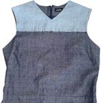 Kate Spade Saturday Dress Panel Embroidery V Neck Sleeveless Blue Cotton Size S Photo 1