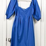 Petal and Pup  Lionel Puff Sleeve Mini Dress Women’s L Blue Cotton Smocked Photo 1