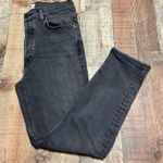 AGOLDE Women's Black Wash Denim 90s Pinch Waist Crop Jeans Sz 26 Button Fly Photo 0