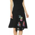 Desigual  Black Floral embroidered boho dress size medium Photo 1